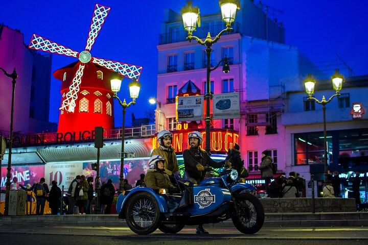 Tour de Paris Vintage de nuit en side-car avec champagne