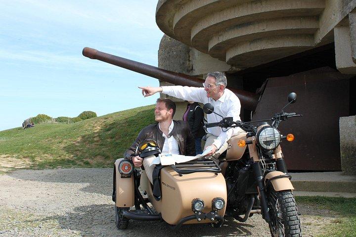 Excursion privée d'une demi-journée en side-car en Normandie pendant la Seconde Guerre mondiale au départ de Bayeux