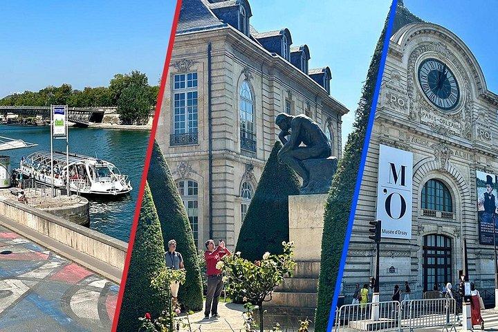 Musée d'Orsay et Rodin avec bateau à arrêts multiples sur la Seine