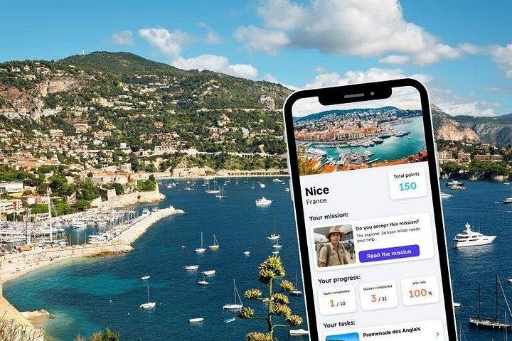 Jeu d'exploration et visite de la ville de Nice France avec votre téléphone