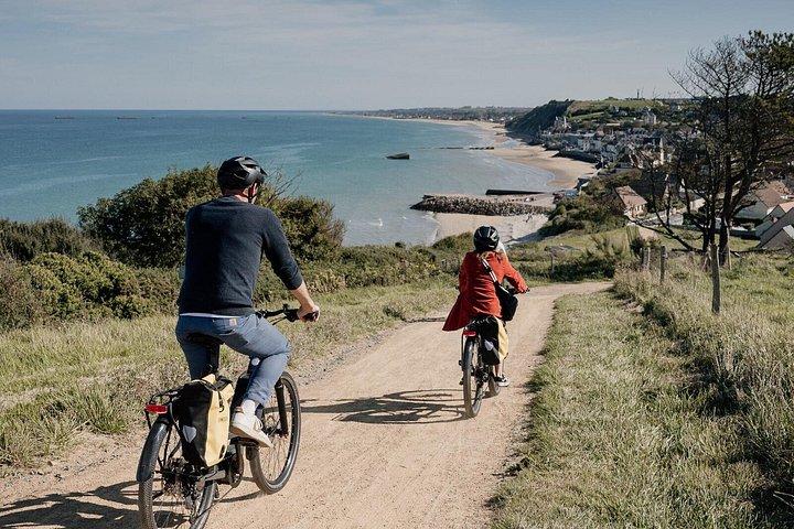 Visite guidée privée en vélo électrique de la Normandie à Gold Beach