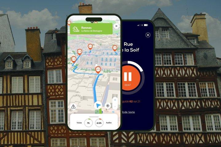 Rennes Visite audioguidée à pied 1h50 et 25 commentaires audios