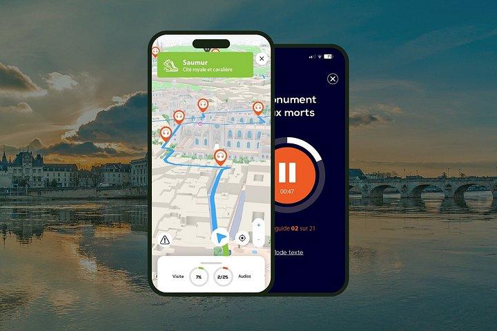 Saumur Visite audioguidée à pied 1h30 et 18 commentaires audios
