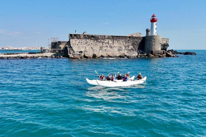 Balade en pirogue hawaïenne Île du Fort de Brescou Cap d’Agde