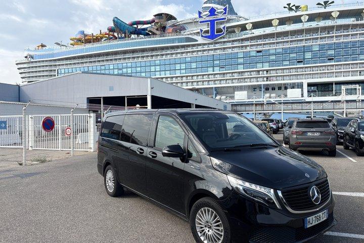 Transfert privé van aéroport de Marseille au bateau de croisière
