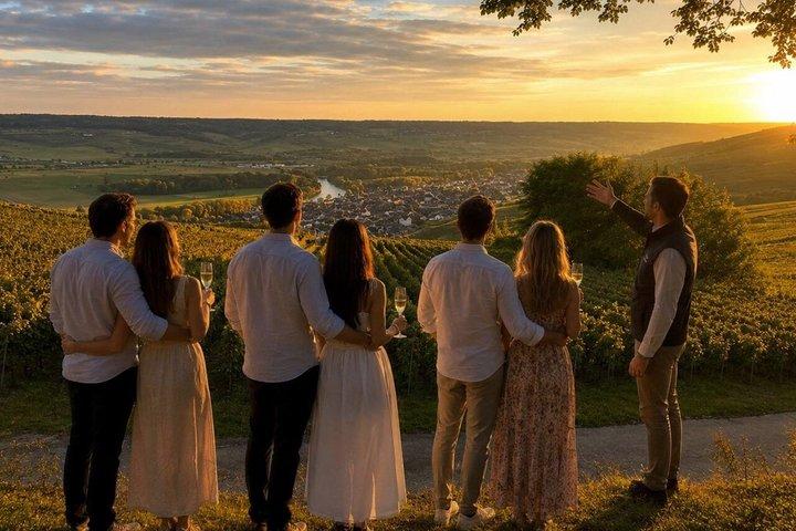 Au départ de Paris Tour au coucher du soleil Champagne avec dégustations et ramassage