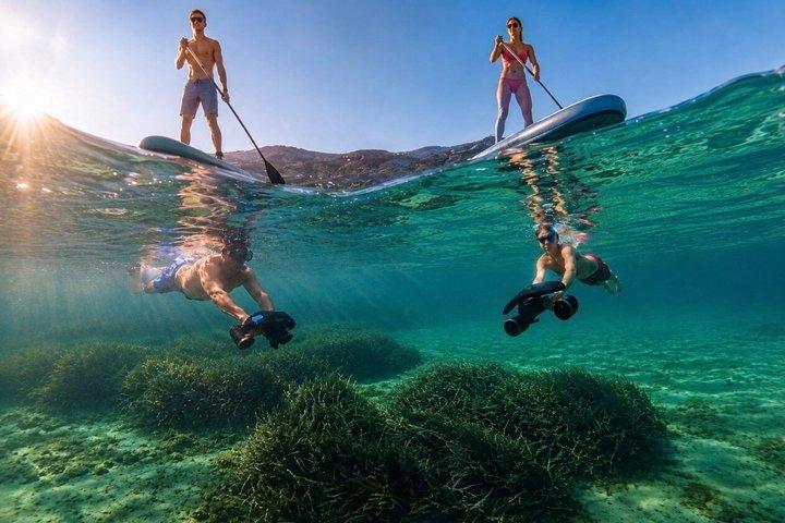 Cap d'Antibes: Scooter sous-marin, Snorkeling et Paddle privé.
