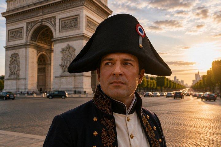 Autour de l'Arc de Triomphe avec Napoleon Unique Tour par un acteur