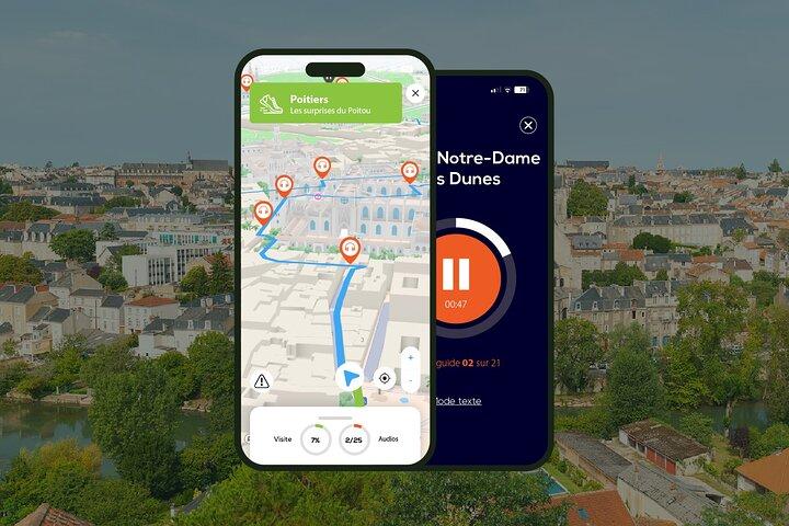 Poitiers Visite audioguidée à pied 2h00 et 16 commentaires audios