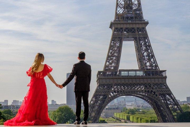 Tour Eiffel Photoshoot. UN PRIX (Solo, Couple, Groupe Jusqu'à 99)