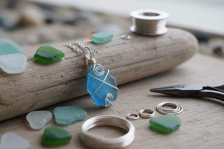 Paris Créez votre propre ensemble de pendentifs et boucles d'oreilles en verre de mer