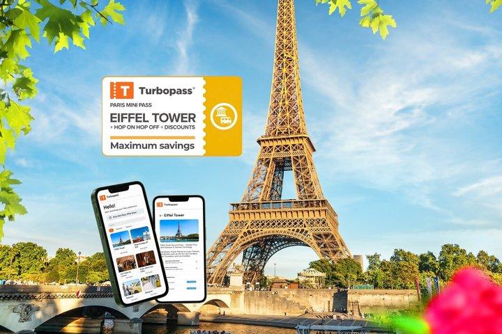 Paris Tour Eiffel Visite guidée 2. Étage & 24 - Bus hop-on d'heure
